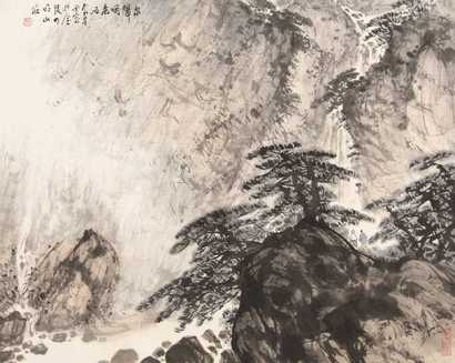 卢星堂 山水 镜心